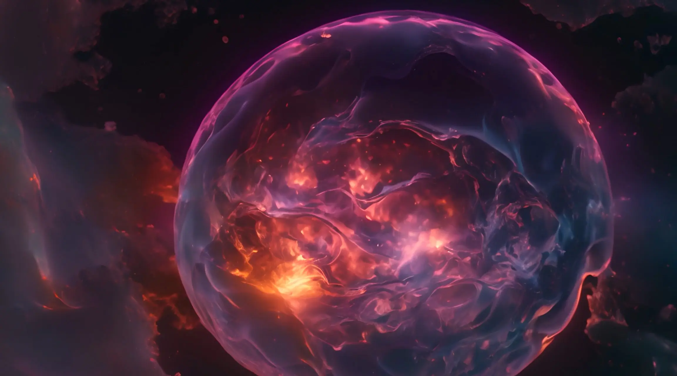 Galactic Ember Sphere Video Backdrop